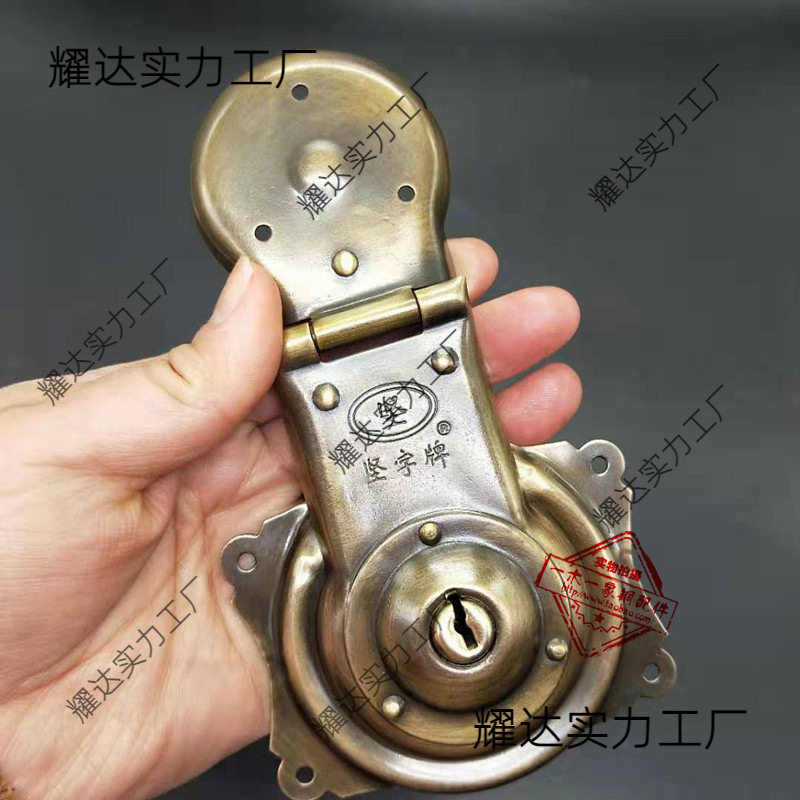 樟木箱老式仿古铜锁扣搭扣