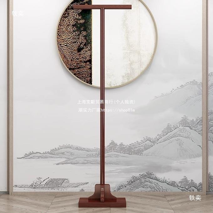 新中式实木衣挂架中落地复古服装店正04侧德挂展示架木质式挂衣垒