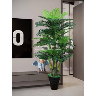假HLV尾葵盆栽绿植轻散奢客厅装饰落仿地假花摆件大型生植物见描