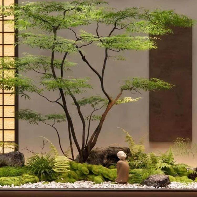 枫树PXY绿植鸡爪景观窗造景假橱商场茶室植物装饰摆槭件组合套装