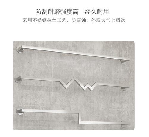 服装店不锈钢拉丝正挂架壁挂式
