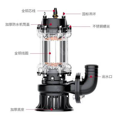 污水泵排污无堵塞WQ潜污泵抽水泵高扬程380V工程养殖泵搅匀潜水泵