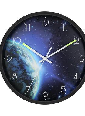 智能声控光2101B发挂客厅夜家用轻奢石英钟静音创意LED光挂钟墙钟