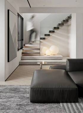 男友力黑色超纤皮沙发双面坐中间大客厅方块沙发脚踏贵妃组合沙发