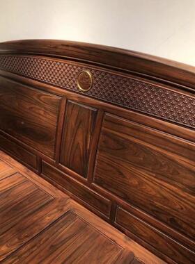 东非酸枝团1.8大床1LXT中.5米素圆面新式双人床卧室床