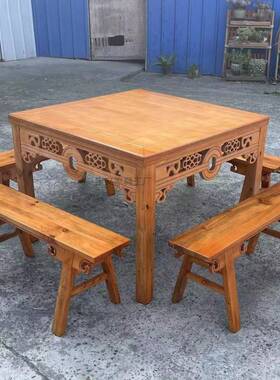 Bw1【1.4万人收藏】实木餐桌子家用复古八仙桌仿古四方餐桌餐厅饭