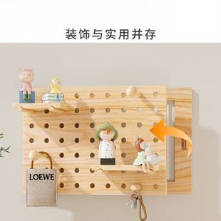 电表箱装饰画制作配电箱遮挡原木风洞洞板电闸弱电开关盖面板挂画