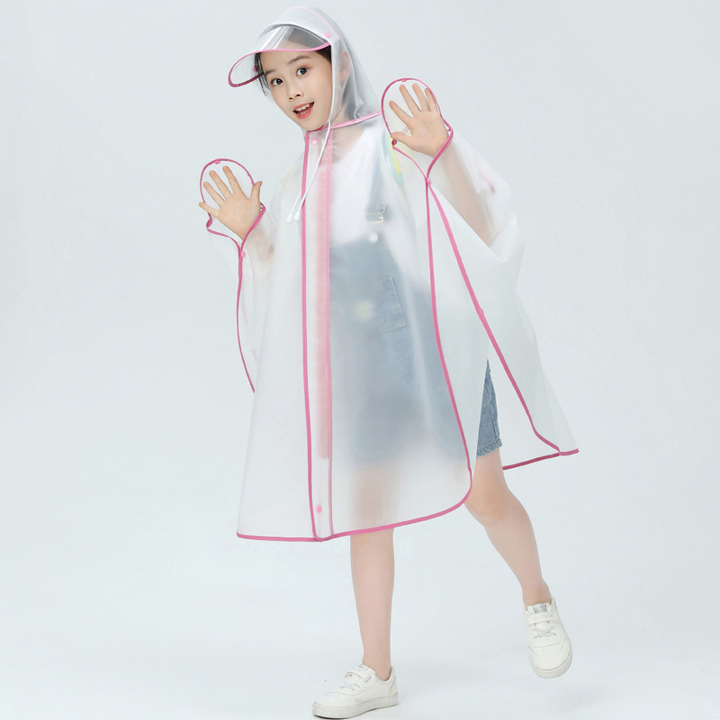 日本品质时尚可爱儿童斗篷拉链雨衣环保加大加宽手罩防雨幼儿小学