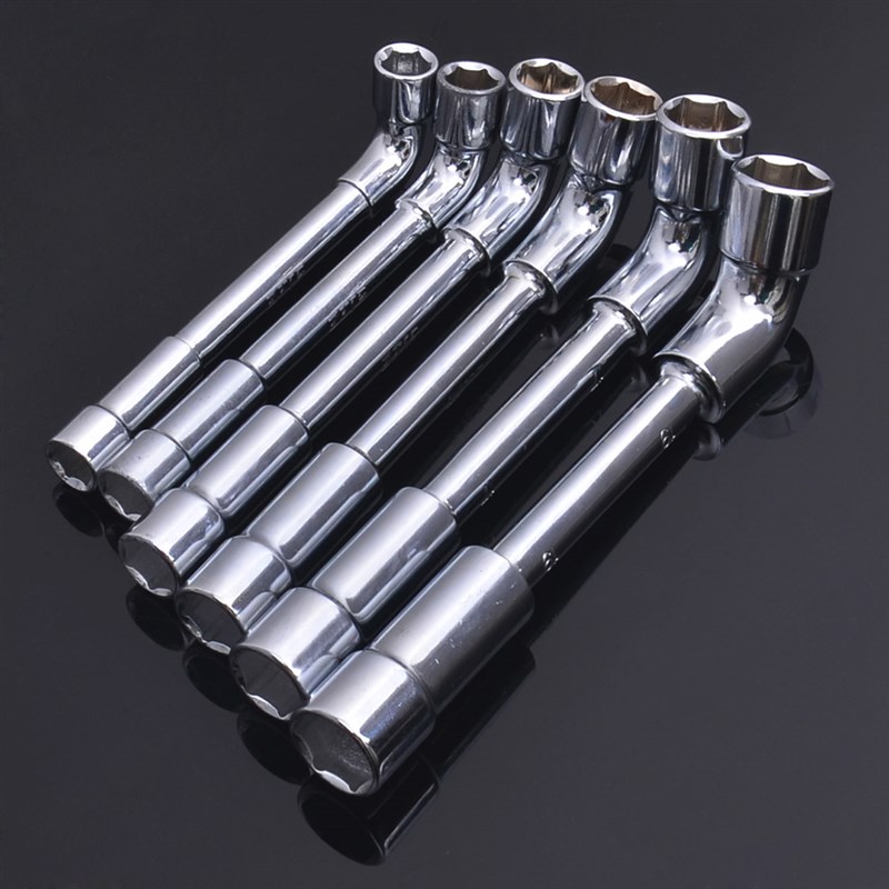 L型套筒扳手7字形烟斗型弯头穿孔扳手汽修工具双头外六角套筒6-24