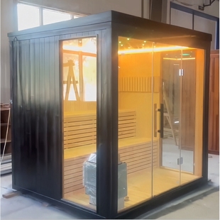 爆款 红雪松立方体户外桑拿房传统木质烧制桑拿 新品