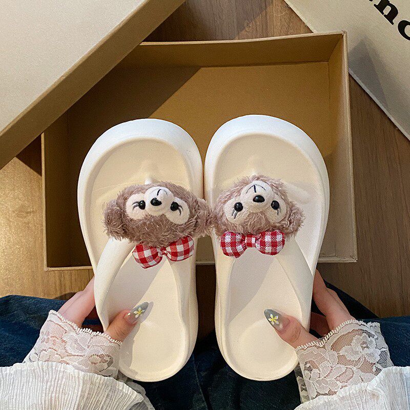 可爱人字拖女生夏季外穿卡通可爱沙滩厚底防滑夹脚凉拖鞋夏天