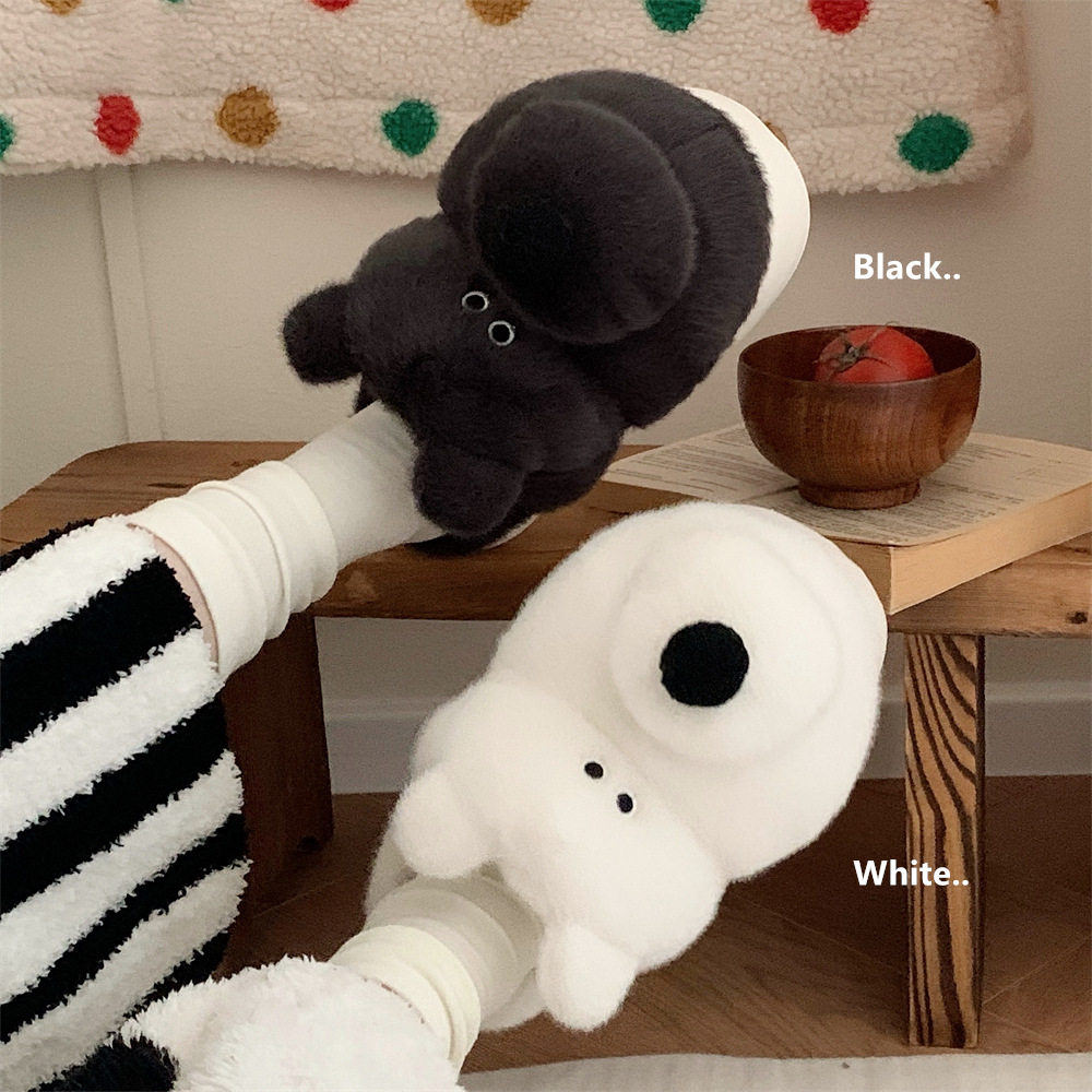 竹天帛冬季情侣个性可爱狗狗包头棉拖鞋加绒保暖毛绒软底居家鞋