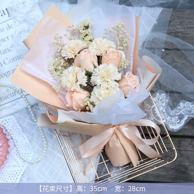 现货速发母亲节花束康乃馨干花高颜值手捧花永生花送妈妈节日礼物