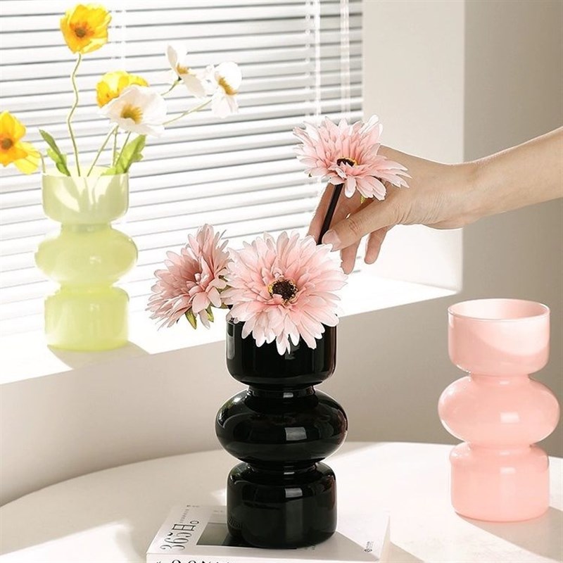 速发法式瓶众玻璃花小风简约创意培厅水客插花装饰摆件