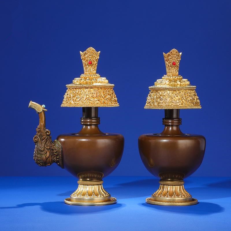 速发慧宝纯传供佛净水瓶贲巴壶件贲巴壶藏铜民族用佛前摆文净水壶