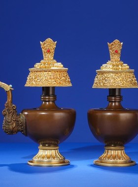 速发慧宝纯传供佛净水瓶贲巴壶件贲巴壶藏铜民族用佛前摆文净水壶