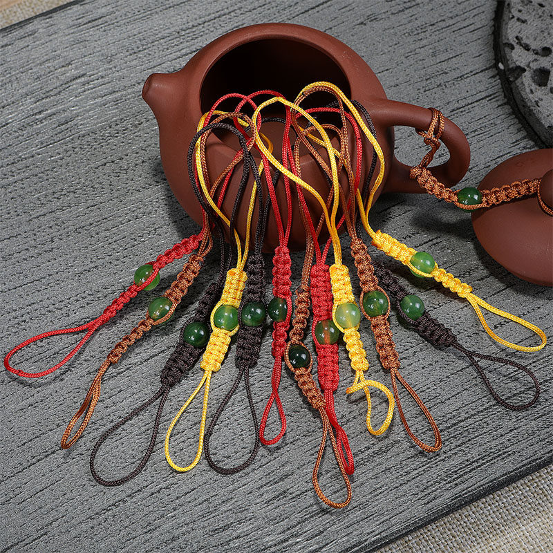 速发紫砂壶绳工玻璃茶壶绳子编织防全手 系壶红绳子绳掉壶盖栓壶