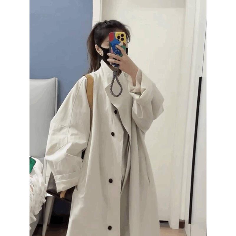 长款高个子白色爆款风衣外套女2025春秋新款小个子韩系高级感休闲