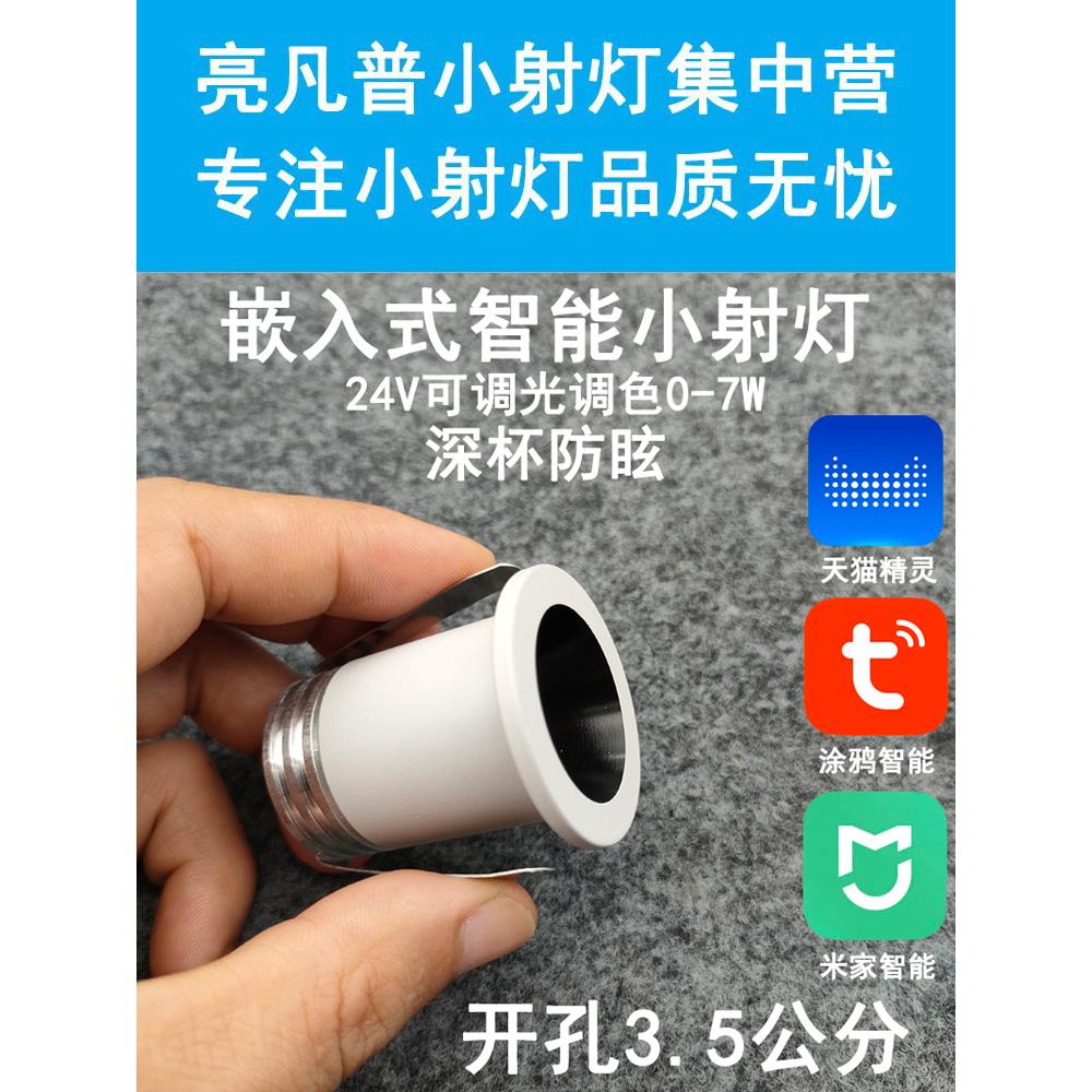 24伏低压调光调色智能深防眩小射灯开孔35mm嵌入式星空吊顶无主灯