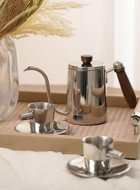 样板房样板间厨房装饰品摆件吧台装饰咖啡具不锈钢咖啡壶咖啡杯