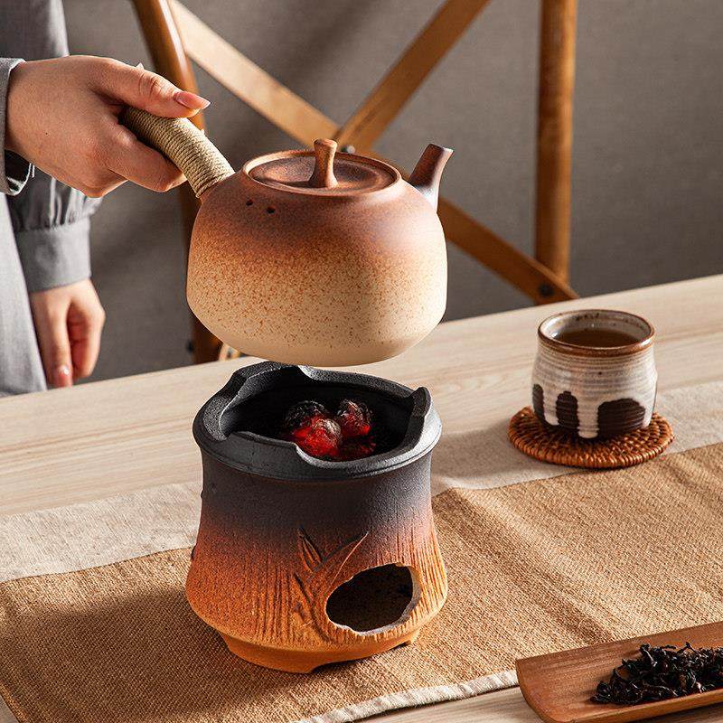 覆古户外酒精炉煮茶器室内碳炉围炉陶瓷煮水壶灌灌壶茶炉木炭泥炉