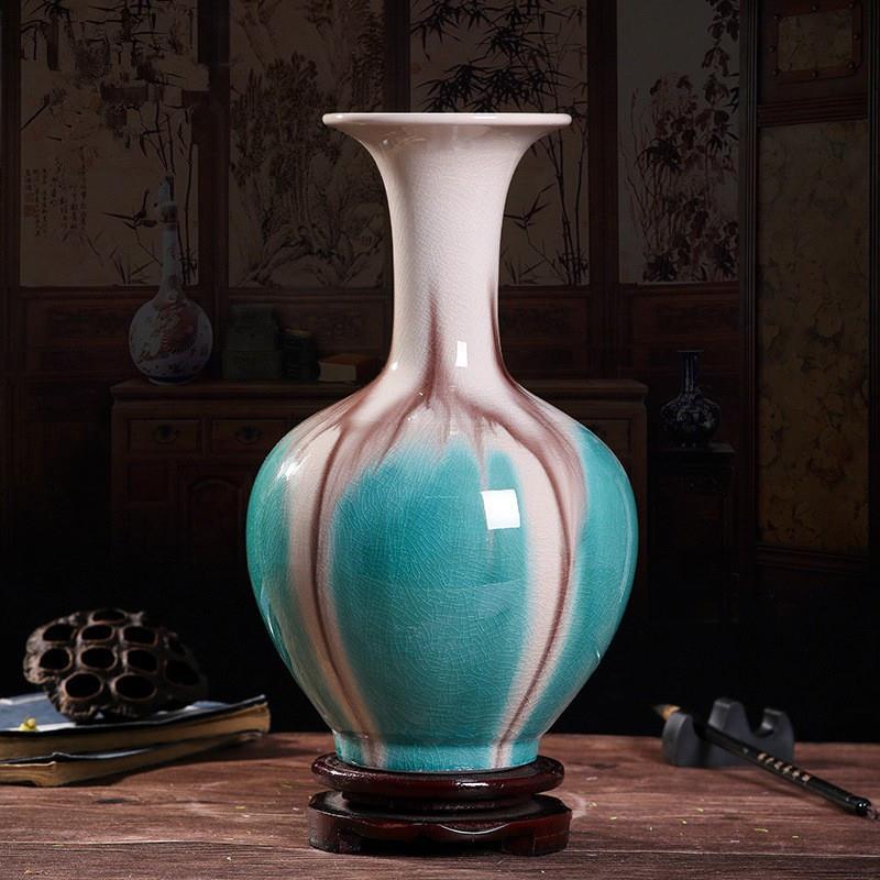 素三彩窑变陶瓷器景德镇陶瓷装饰花瓶家居客厅中式家居工艺品电视