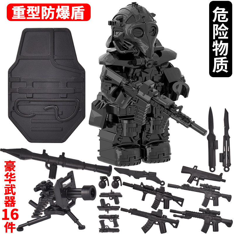 适用乐高三角洲行动威龙特警手办人仔红狼蚀金玫瑰军事积木拼装