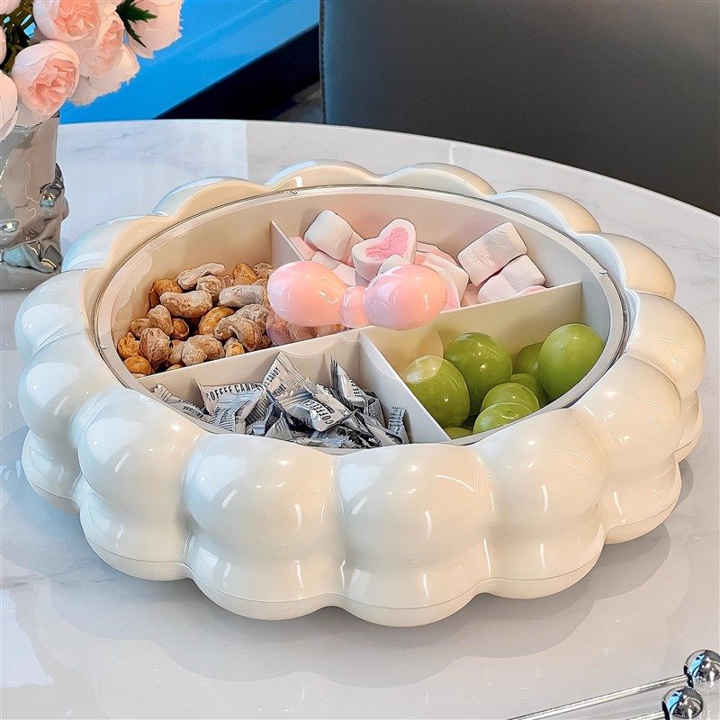 速发棉花新水果盘家用台厅茶几糖款干果收纳盒盘子前客零食摆放盘