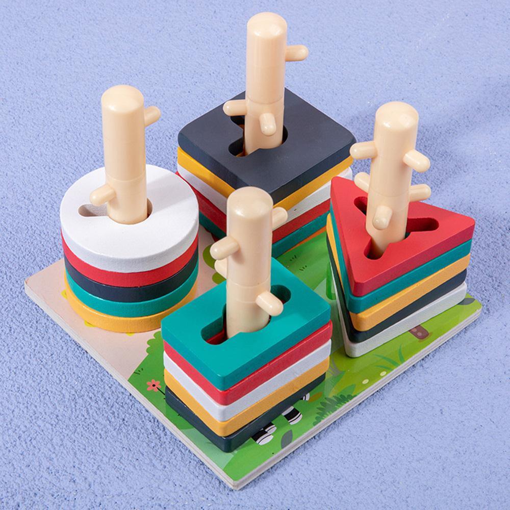 速发Chile‘s Woode Buildig Blo Puzzle y Fm Four Sets