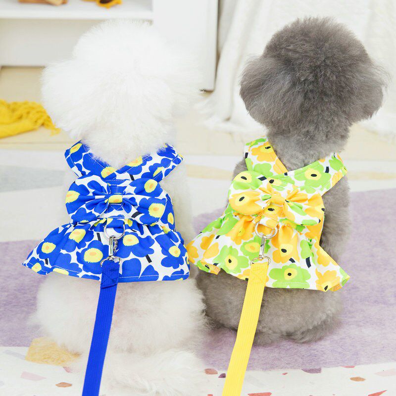 速发20新2款花俏牵引裙服饰泰迪博美衣夏春服款可爱时尚