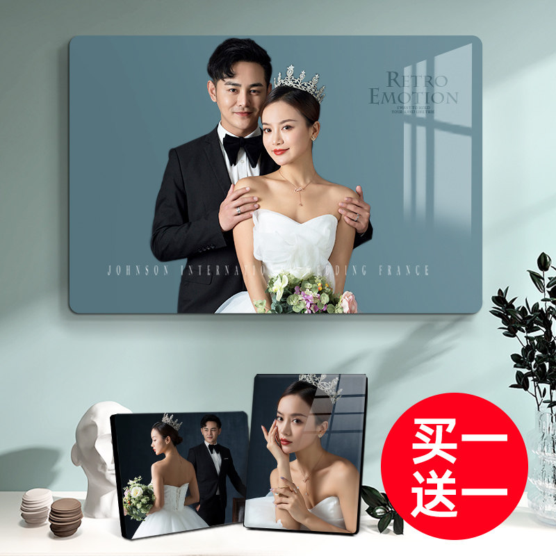 速发相框印台洗照册做成摆件水晶相片相片框冲摆婚纱照挂墙加