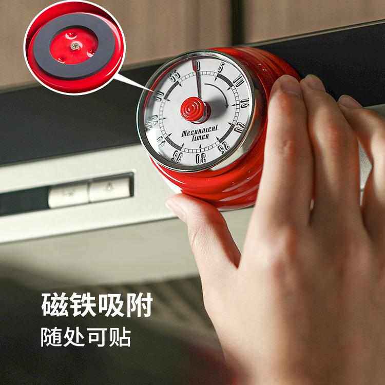 霜山机械计时器儿童时间管理器厨房做饭定时提醒器可视化磁吸闹钟