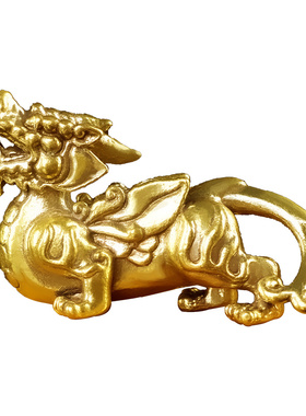 热销招财纯铜招财貔貅龙头龙龟铜螃蟹麒麟一对皮丘黄铜手把件桌面