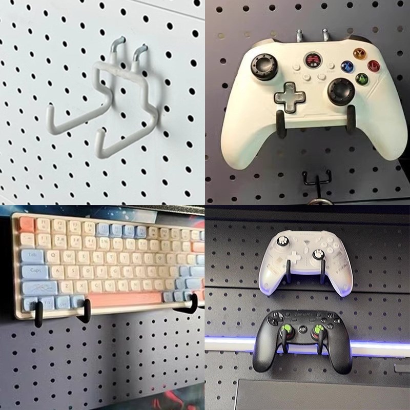 热销通用五金少女工具书桌架收纳电竞手柄防滑金属支架洞洞板挂钩