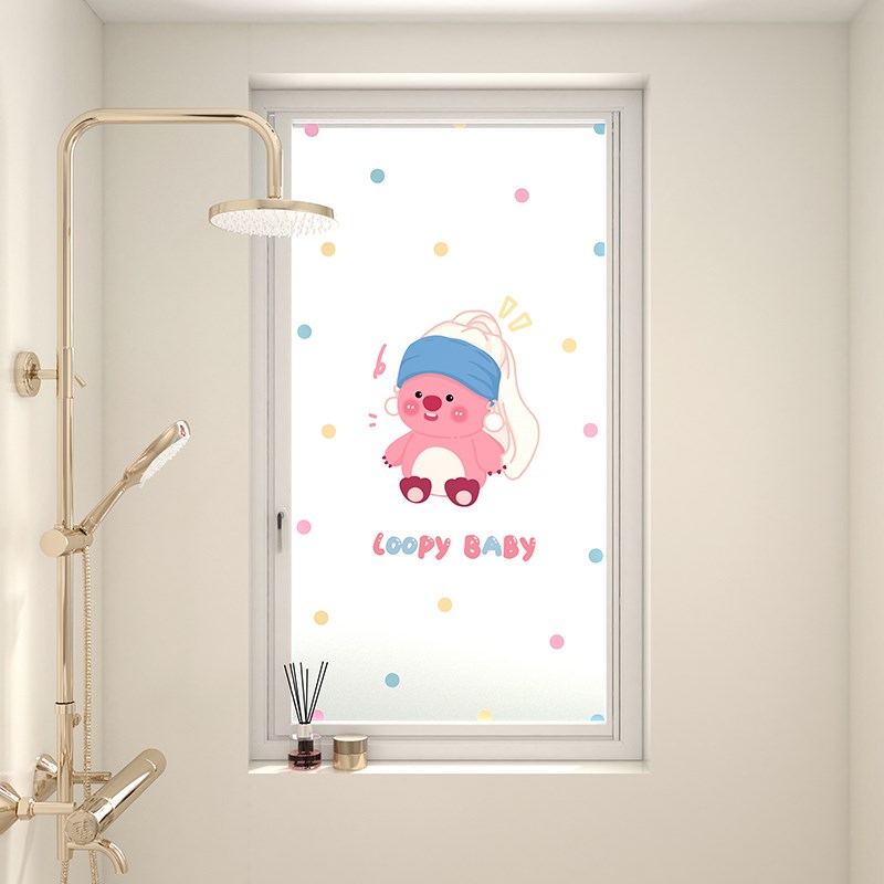 热销南墙壁纸可爱露比磨砂玻璃贴膜卫生间阳台窗户防窥膜厨房装饰