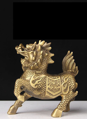 热销铜麒麟摆件一对 铜财富麒麟  铜火麒麟摆件一对