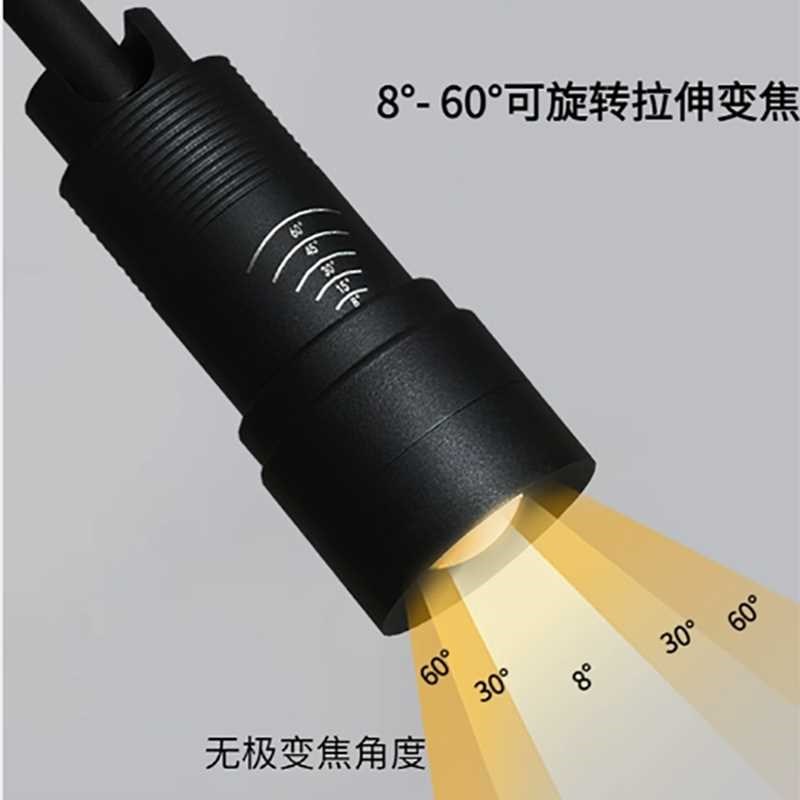 热销可调L焦ED轨道射灯商用博v物馆餐饮聚光灯吸顶明装变焦展厅导