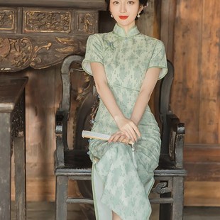 速发苏式季法平江路苏州旗袍连衣裙夏古 民国风装新中式服茶茶艺