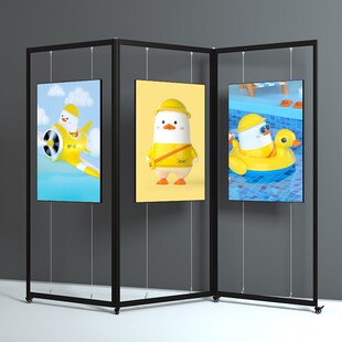 速发画展展示架移动作品折叠书画展架美术海报挂画落地八棱柱展板