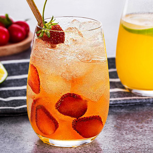 速发透明玻璃杯家用昔杯创意大肚果汁酸奶料饮奶水杯子