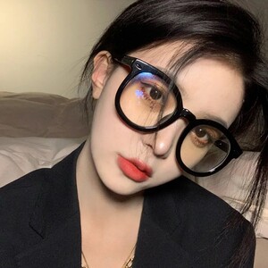 速发黑框素颜光器抗蓝神近款镜框可配度数视平光眼睛