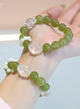 原创设计天然岫玉手串女款