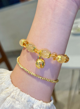 【小金铃】天然黄水晶手串金虎眼招米米金发晶招财转运送女友手链