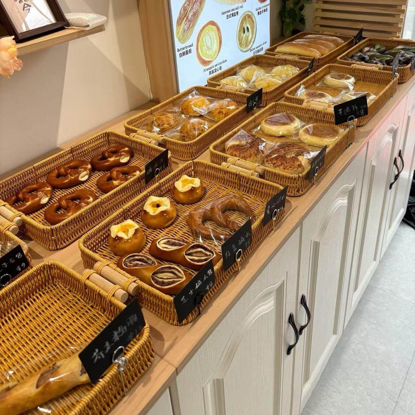 欧美风藤篮果盘围炉煮茶收纳篮烘焙展示篮果彷竹篮藤篮民宿收纳篮,商业/办公家具,促销架/促销车/摊位架,淘宝优惠券,粉丝福利购,淘宝优惠卷