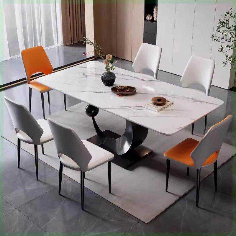岩板餐桌轻奢简约家用小户型简易客厅吃饭桌子长方餐桌椅组合,住宅家具,岩板餐桌,淘宝优惠券,粉丝福利购,淘宝优惠卷