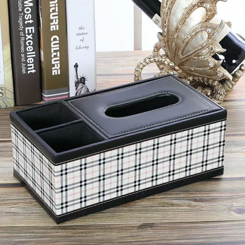 速发带笔筒餐款抽纸盒牙签一体桌新日用品黑色批长款日常商用会议