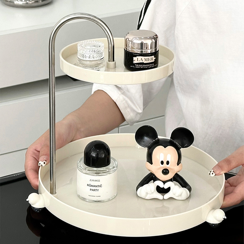 速发置物架化妆台桌面压克架化妆品收纳展力双层首饰玄关整理层示