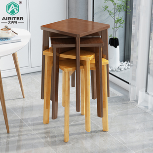 速发板凳简约餐桌凳家用小凳子实木竹厅客方凳大人椅童高矮凳儿子