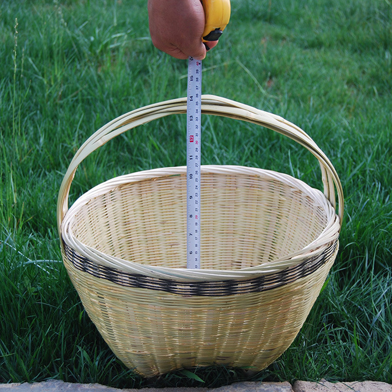 竹篮子手提篮竹编家用菜篮子手工编织拜神拜N佛用水果竹篓子馍馍