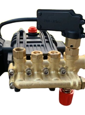 商用高压洗车铜泵头清洗机新款28A0/380型停枪关机刷车泵造雾除尘